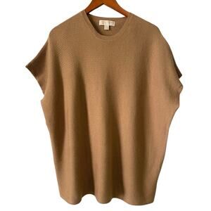 Michael Michael Kors Tan Camel Ribbed Knit Sweater XS Oversized Loose Neutral